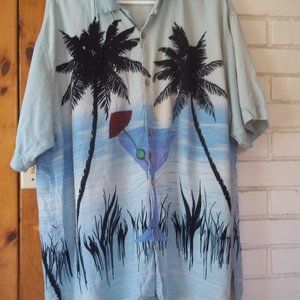 Vintage Tulliano Mens Hawaiian Shirt Large - 100 % Silk